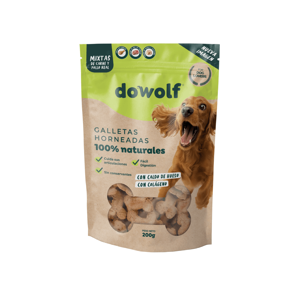Snack Seco Para Perro Dowolf Galletas Mixtas 200 g