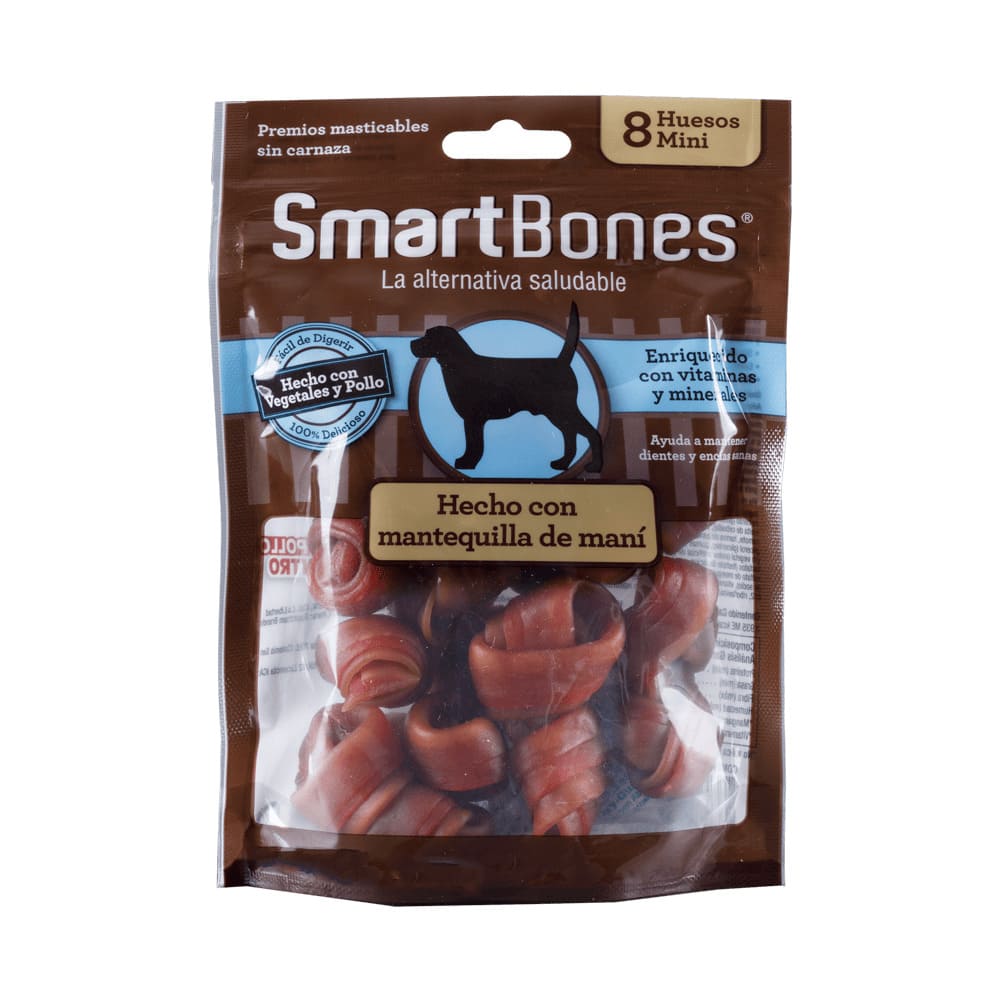 Hueso Para Perro Smartbones Mantequilla De Maní Sin Carnaza 8 Mini