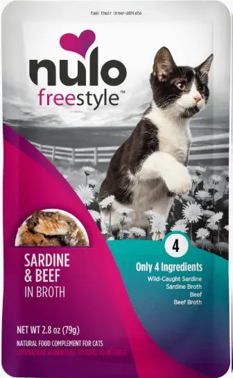 Nulo Cat FreeStyle Grain Free Meal Enhancer - Pouch Sardinas Y Beef