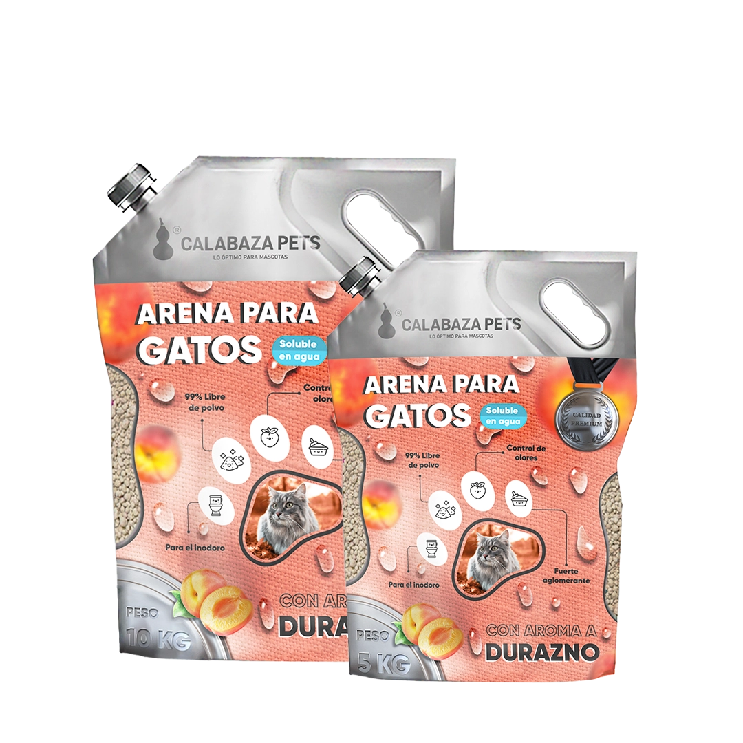 PR63 Calabaza Pets Arena bentonita premium aroma durazno