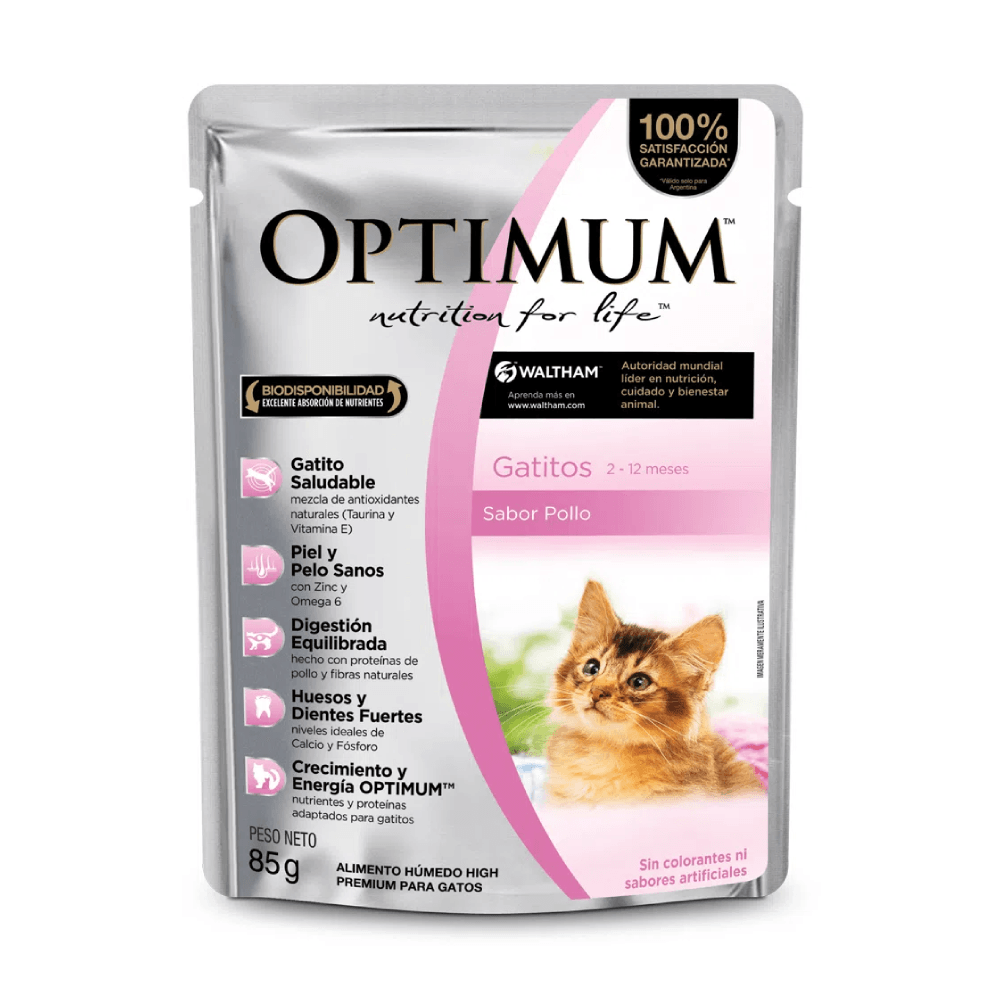 Alimento Húmedo Para Gato Optimum Gatitos Pollo 85 g