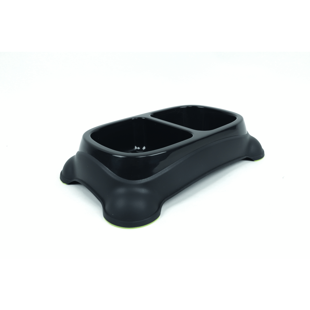 Comedero Doble Para Mascotas M-PETS Eco Negro 950 ml