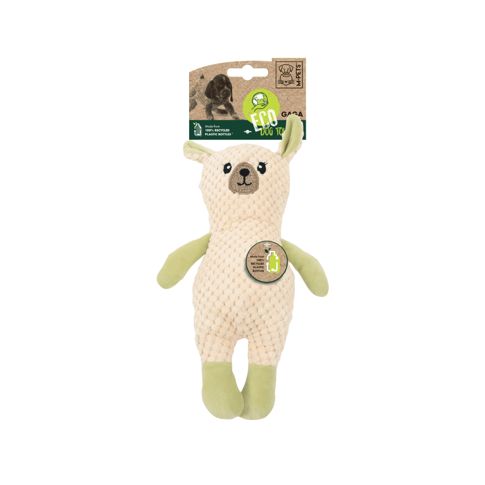 Peluche Para Perro M-PETS Eco Gaga Verde Con Blanco 29x17x8 cm