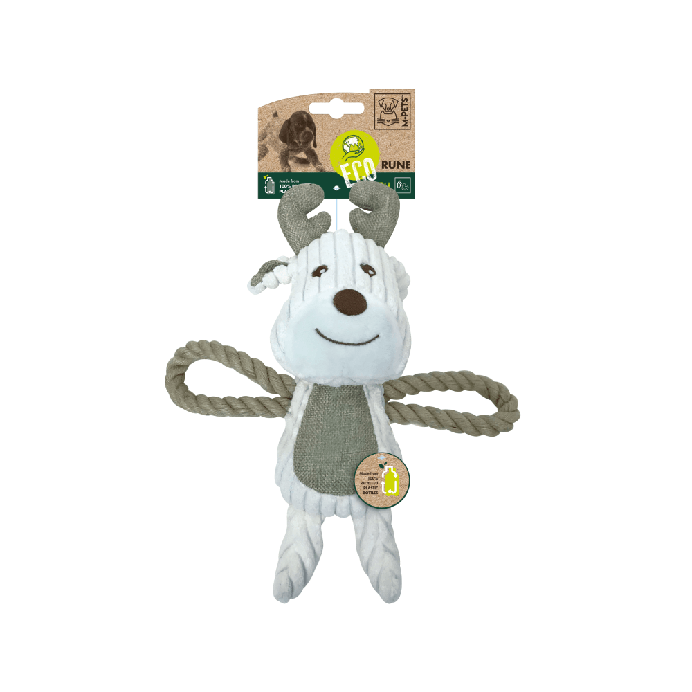 Peluche Para Perro M-PETS Eco Rune Verde Con Blanco 30x27x8 cm