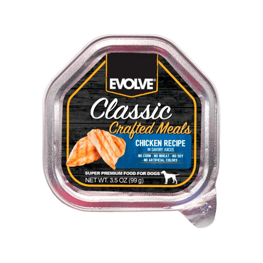 Alimento Húmedo Para Perro Evolve Classic Bandeja Crafted Meals Pollo 99 g