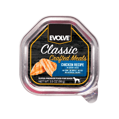 Alimento Húmedo Para Perro Evolve Classic Bandeja Crafted Meals Pollo 99 g