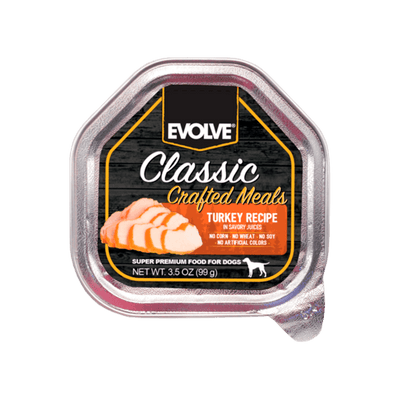 Alimento Húmedo Para Perro Evolve Classic Bandeja Crafted Meals Pavo 99 g