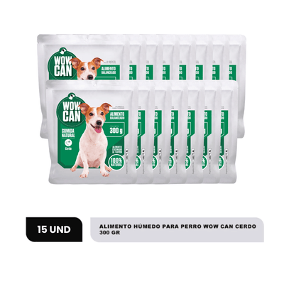 Combo Alimento Húmedo Para Perro Wow Can Cerdo x15 15 Un
