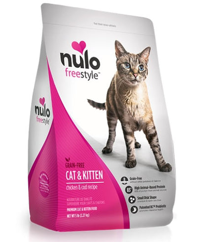 Alimento Seco Para Gato Nulo Grain Free Kitten And Cat Chicken And Cod 5 lb