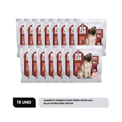 Combo Alimento Húmedo Para Perro Wow Can Bajo En Proteina x15 15 Un