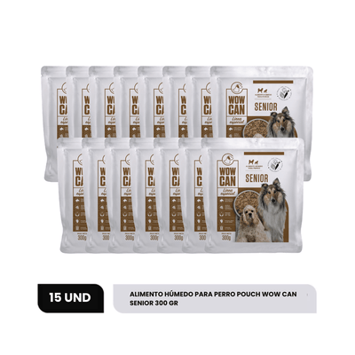 Combo Alimento Húmedo para Perro Pouch Wow Can Senior x15 15 Un