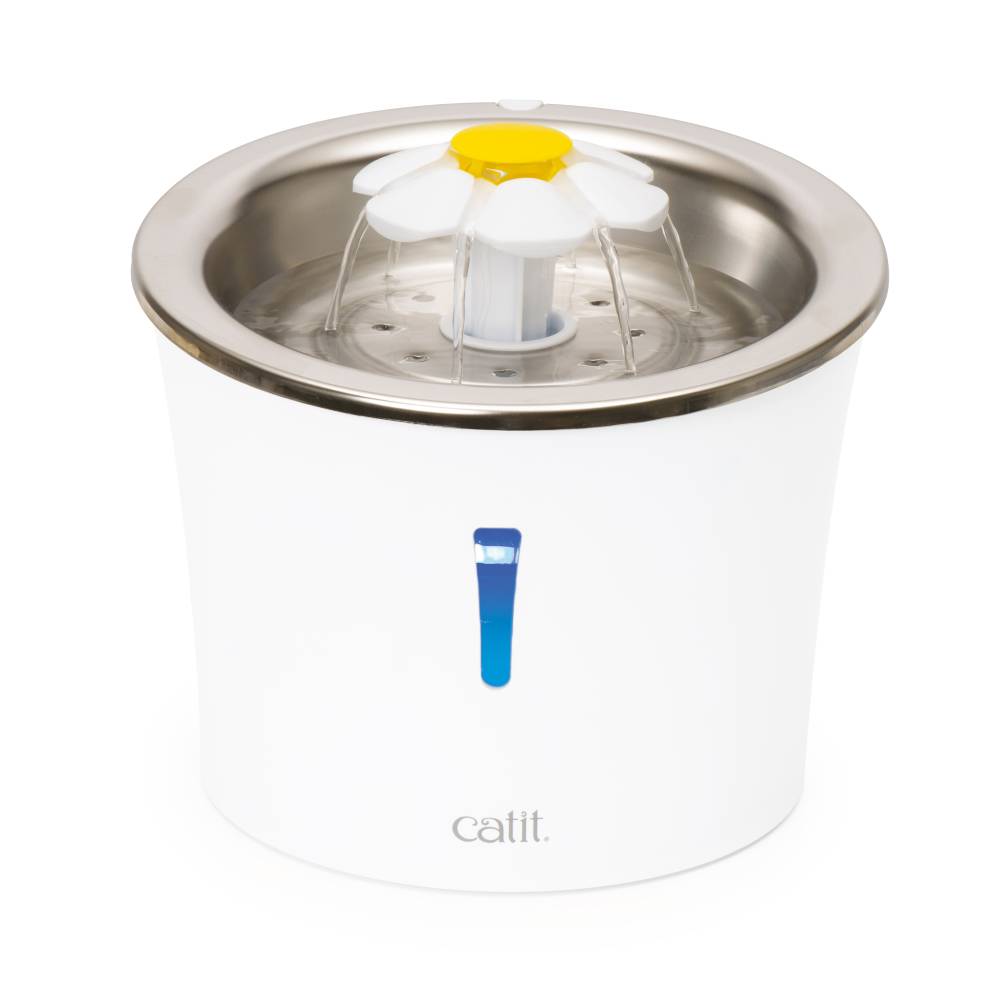 Bebedero Para Gato Hagen Catit Fuente De Agua Flores 3 L - Acero Inoxidable Único