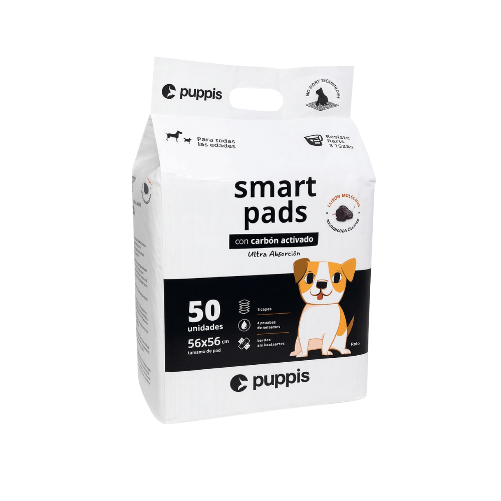 Paños Carbon Activado Para Perro Puppis 50 u