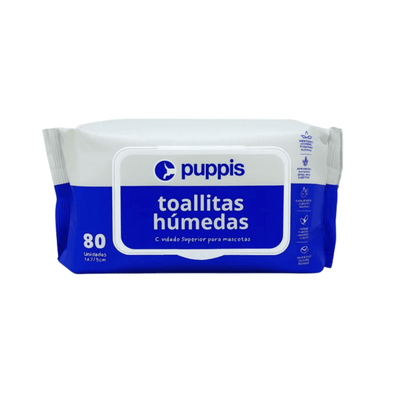 Toallitas Húmedas Cuidado Superior Para Mascotas Puppis 80 u