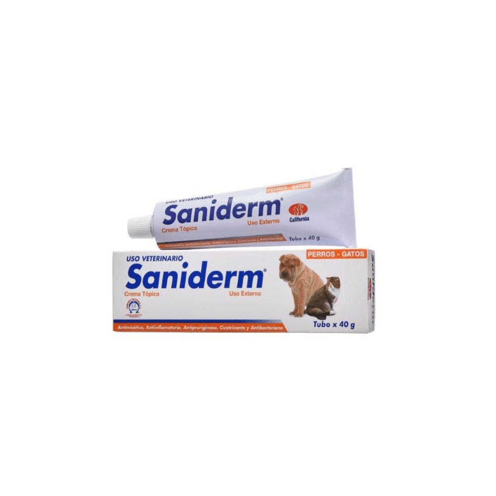 Crema Dermatológica Para Perros Y Gatos Saniderm 40 g
