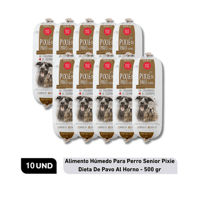 Combo Alimento Húmedo Para Perro Senior Pixie Dieta De Pavo Al Horno x10 10 Un