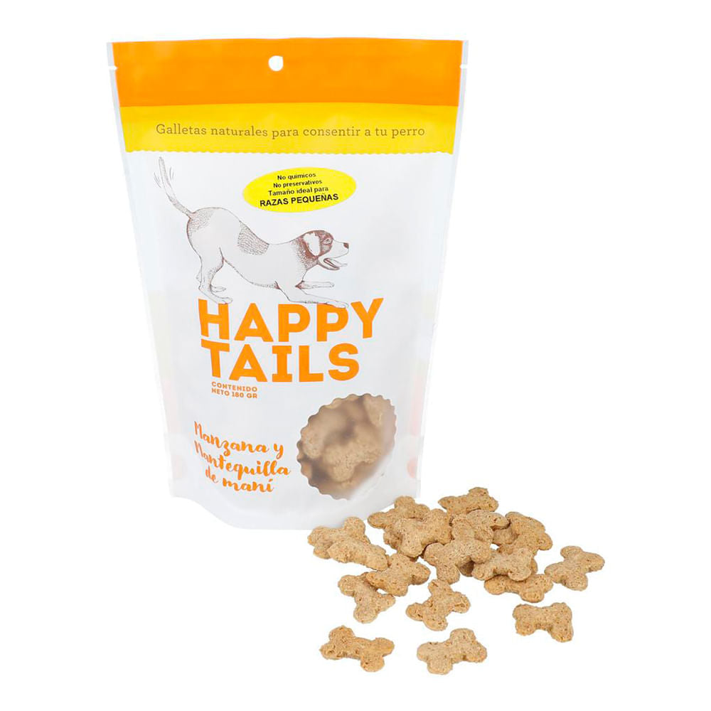 Galleta Para Perro Happy Tails Manzana Y Mantequilla De Maní Raza Pequeña 180 g