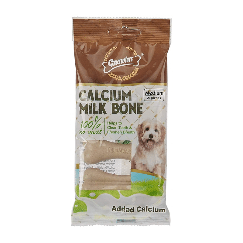 Hueso Para Perro Gnawlers Calcium Milk Bone 3" 4 u
