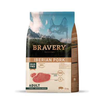 Bravery Iberian Pork Adult Large/Medium Breeds 4 kg