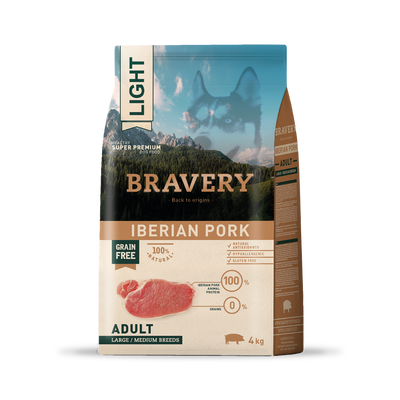 Bravery Light Iberian Pork Adult Large/Medium Breeds 4 kg
