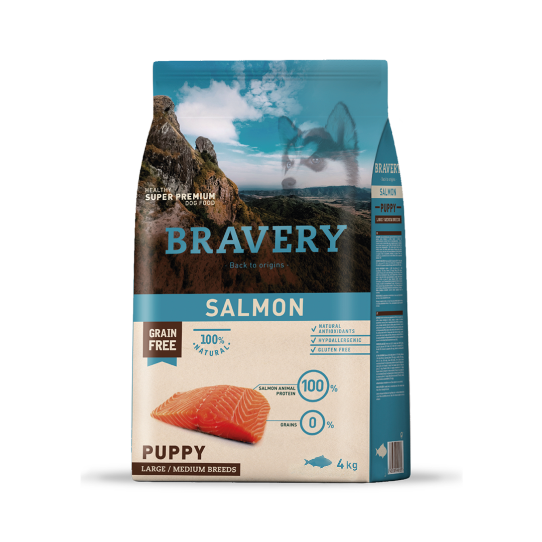 Bravery Salmon Puppy Large/Medium Breeds 4 kg