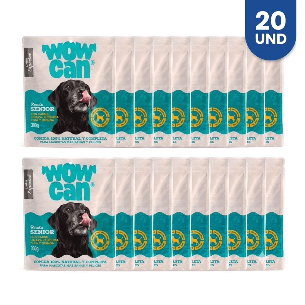 Combo Alimento Húmedo para Perro Pouch Wow Can Senior x20 20 Un