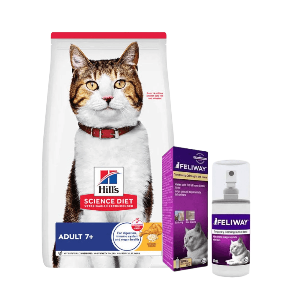 Combo Hills Gato Adult 7+ 3.2kg + Feliway Classic Spray 60ml 3,2 Kg & 60 ml