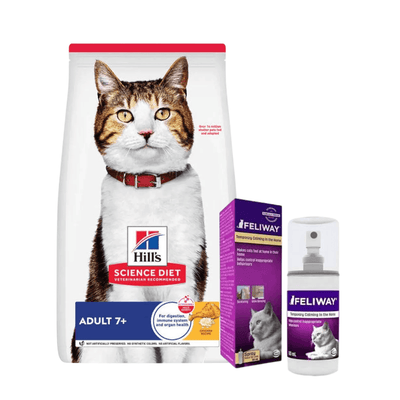 Combo Hills Gato Adult 7+ 3.2kg + Feliway Classic Spray 60ml 3,2 Kg & 60 ml