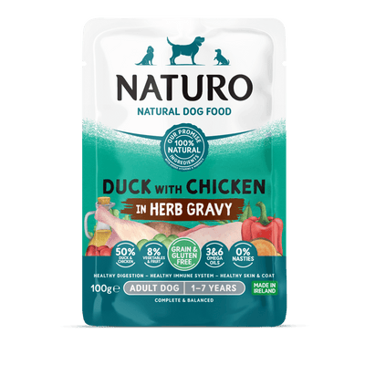 Alimento Húmedo Naturo Adult Duck With Chicken In Herb Gravy Para Perro 100 g