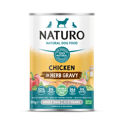 Alimento Húmedo Naturo Adult Chicken In Herb Gravy Para Perro 390 g
