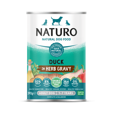 Alimento Húmedo Naturo Adult Duck In Herb Gravy Para Perro 390 g