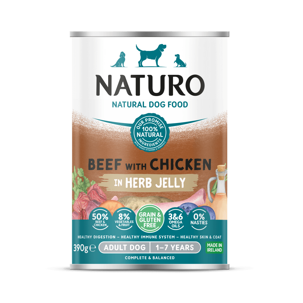 Alimento Húmedo Naturo Adult Beef With Chicken In Herb Jelly Para Perro 390 g