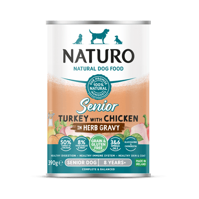 Alimento Húmedo Naturo Senior Turkey With Chicken In Herb Gravy Para Perro 390 g