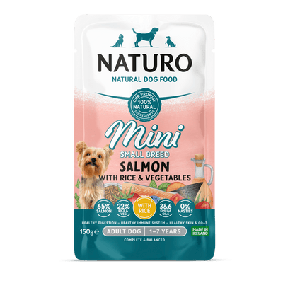 Alimento Húmedo Naturo Adult Mini Salmon With Rice And Vegetables Para Perro 150 g