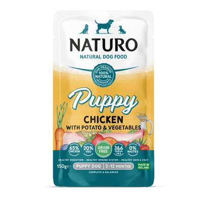 Alimento Húmedo Naturo Puppy Grain Free Chicken With Potato And Vegetables Para Perro 150 g