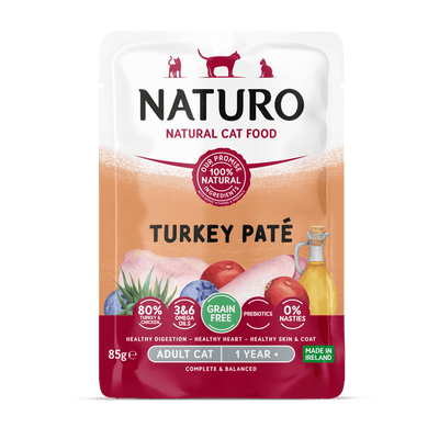 Alimento Húmedo Naturo Cat Turkey Paté Pouch 85 g
