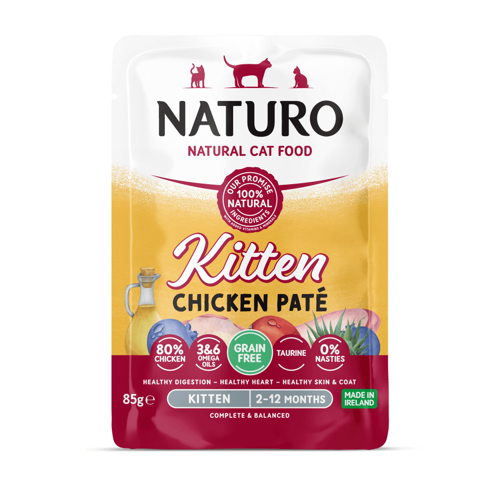 Alimento Húmedo Naturo Kitten Chicken Paté Pouch Para Gato 85 g
