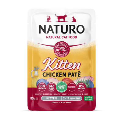 Alimento Húmedo Naturo Kitten Chicken Paté Pouch Para Gato 85 g
