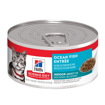 Alimento húmedo para gato Hills Indoor pescado del mar 5,5 oz