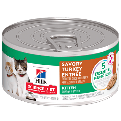 Alimento húmedo para gato Hills Kitten sabor pavo 5,5 oz