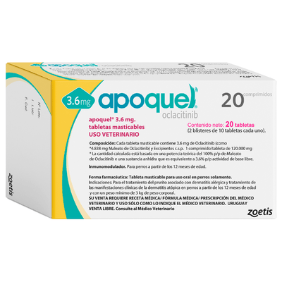 Antialérgico Para Perro Apoquel Blíster X 10 Tab 3,6 mg