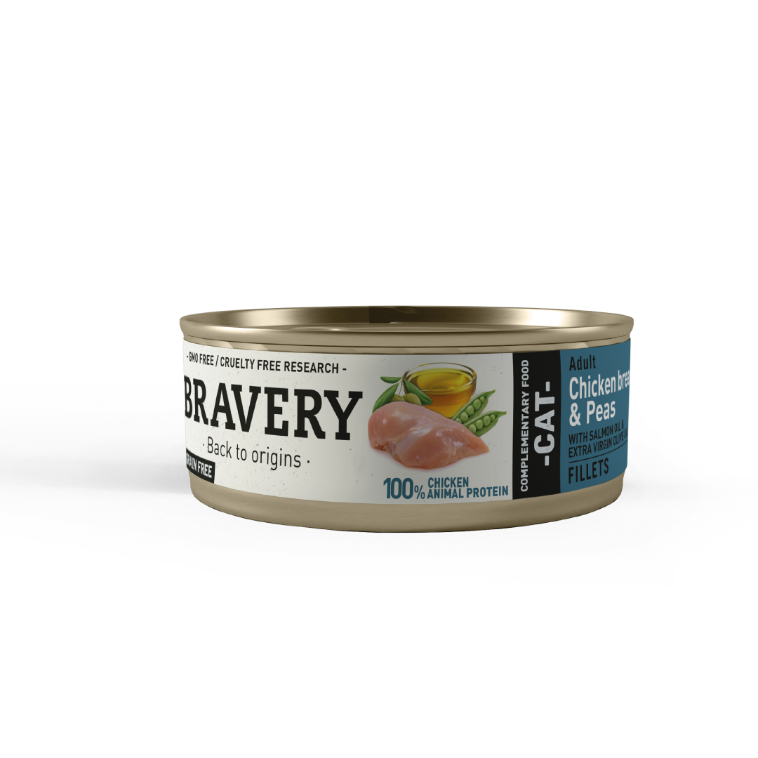 Bravery Chicken And Peas Adult Cat Wet Food 70 g
