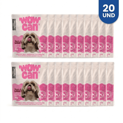 Combo Alimento Húmedo para Perro Pouch Wow Can Light x20 20 Un