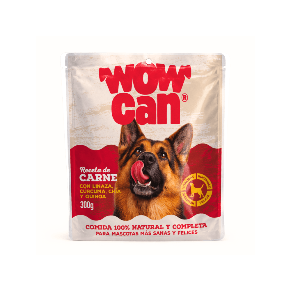 Alimento Húmedo para perro Pouch Wow Can sabor Carne 300 g