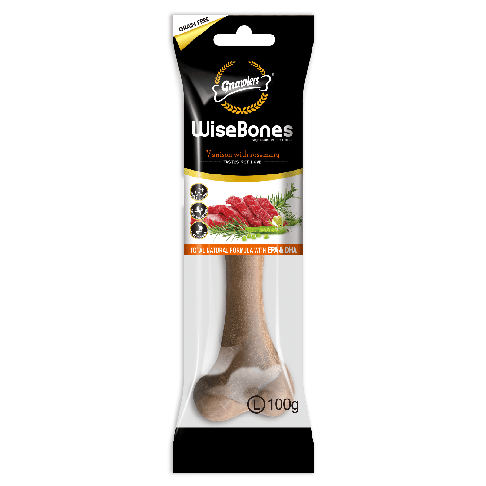 Snack Para Perro Phoenix Wisebones Venado y Romero 100 g