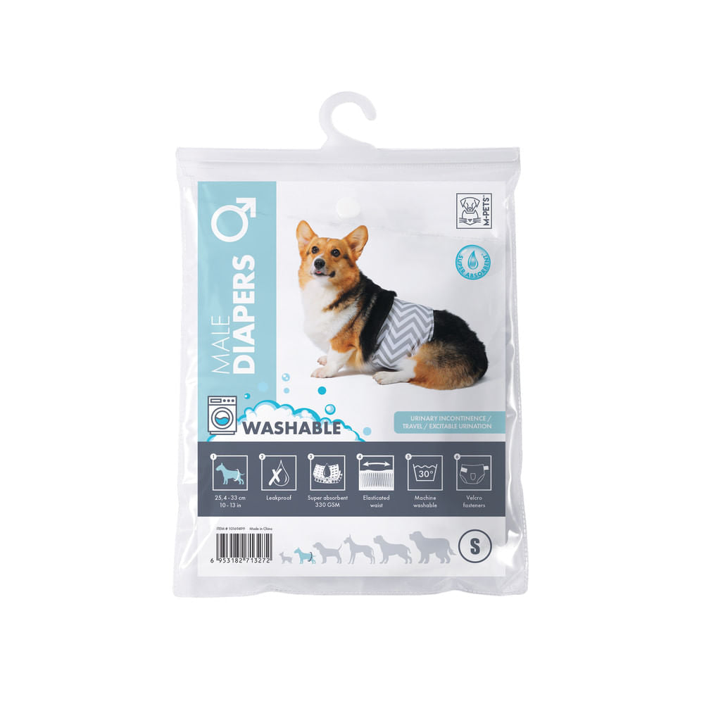 Pañal Lavable M-Pets Para Perro S