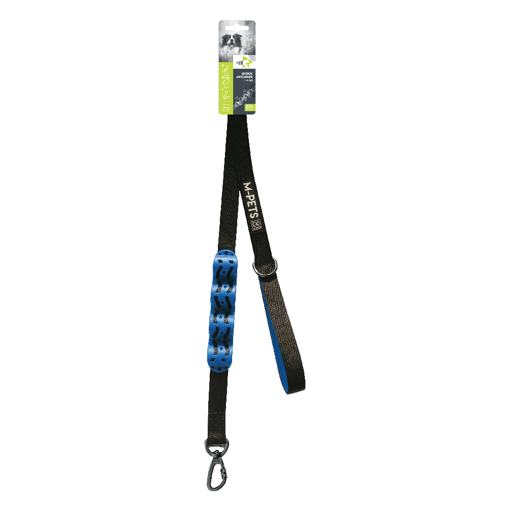 Correa Para Perro Antishock Negro/Azul M-PETS Único