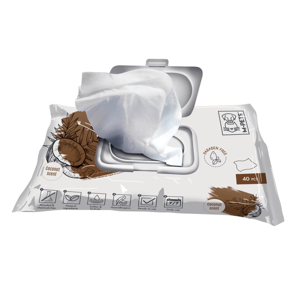 Pañitos Para Mascotas Coco M-PETS 15 X 20 cm 40 pz