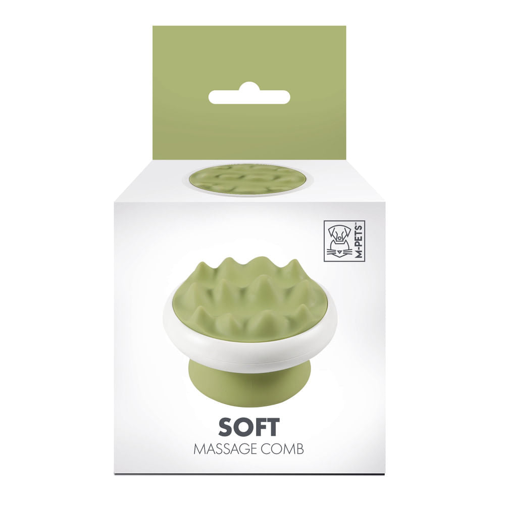Masajeador SOFT dientes gruesos verde para gato M-pets 8 × 5.4 cm