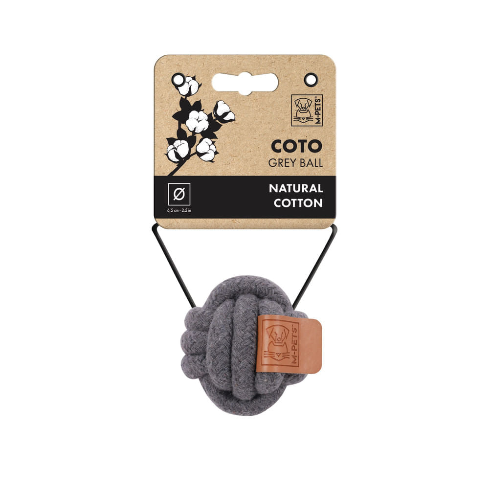 Juguete de cuerda con pelota gris para perro M-pets 6,5 cm